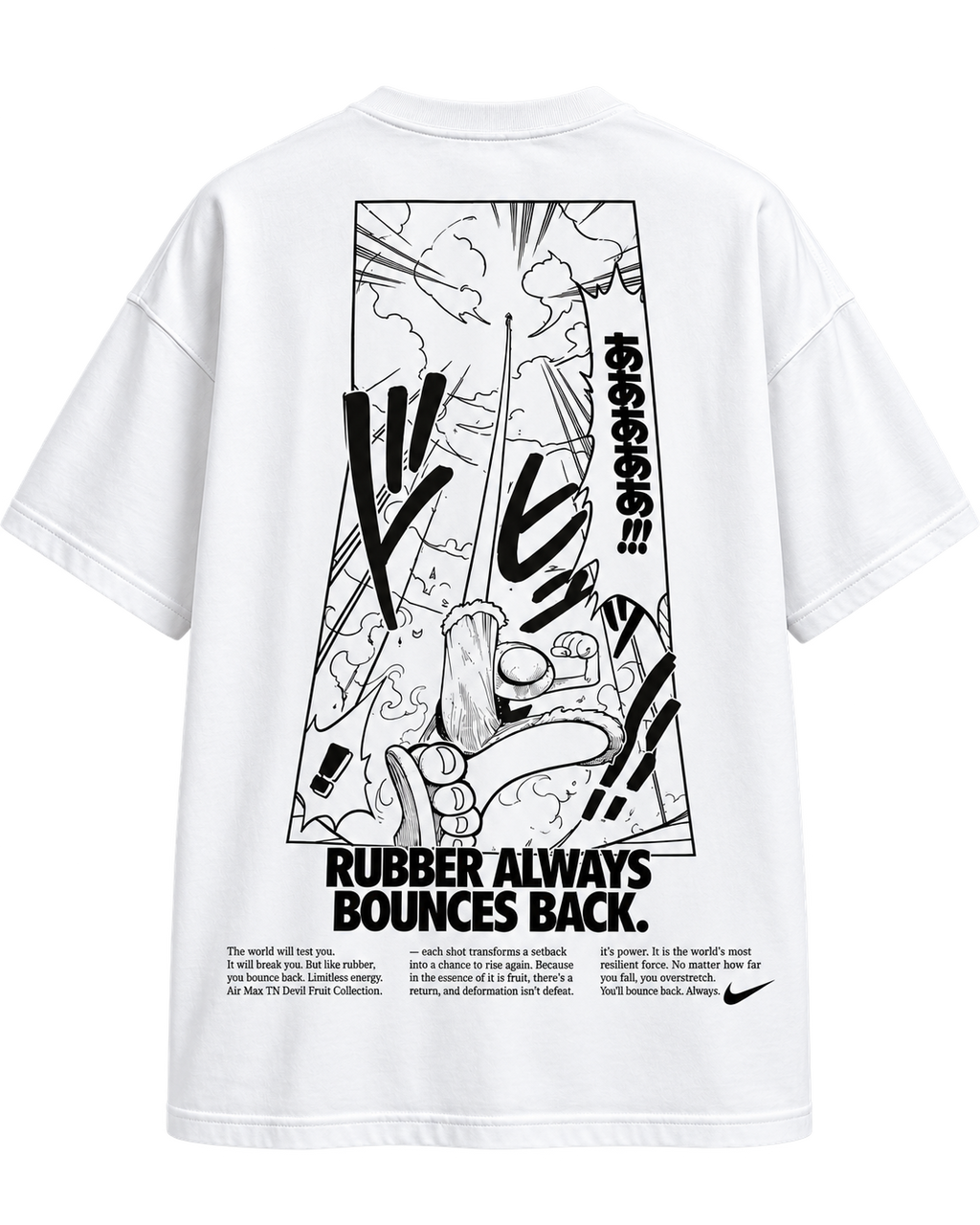 Nike x One Piece Rubber Bounces Back talla M parte trasera
