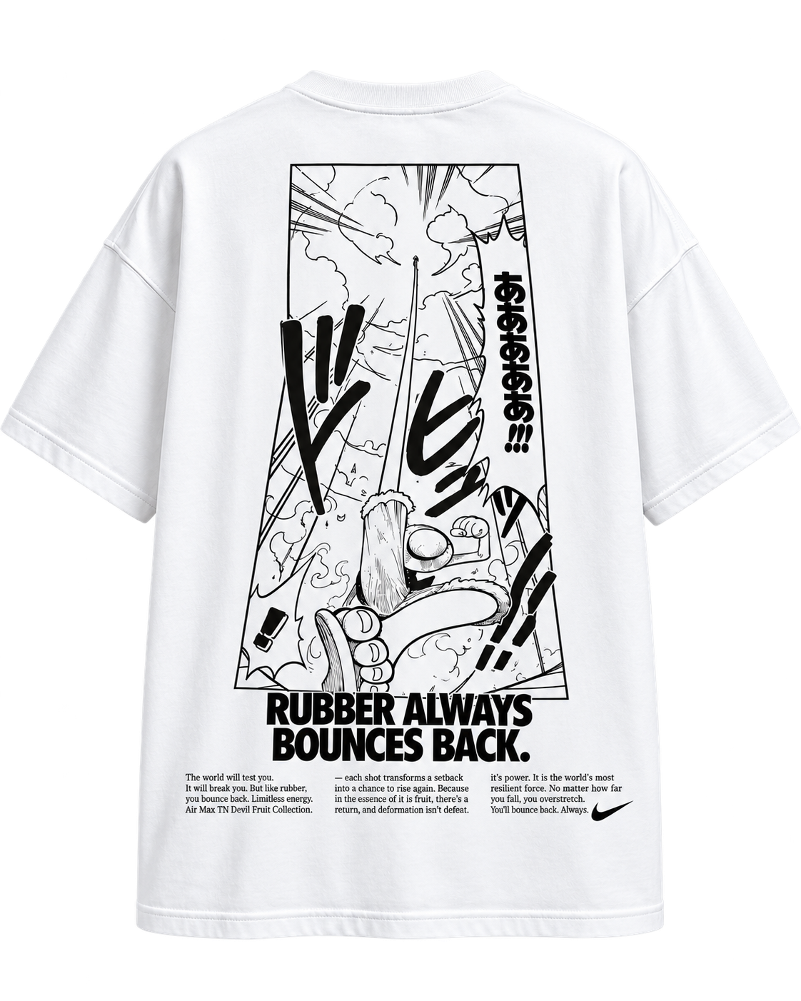 Nike x One Piece Rubber Bounces Back talla M parte trasera